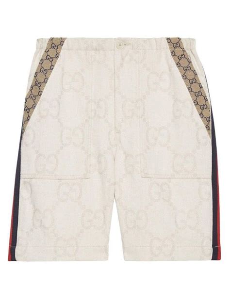 mens gucci shorts white|men's gucci cotton gg shorts.